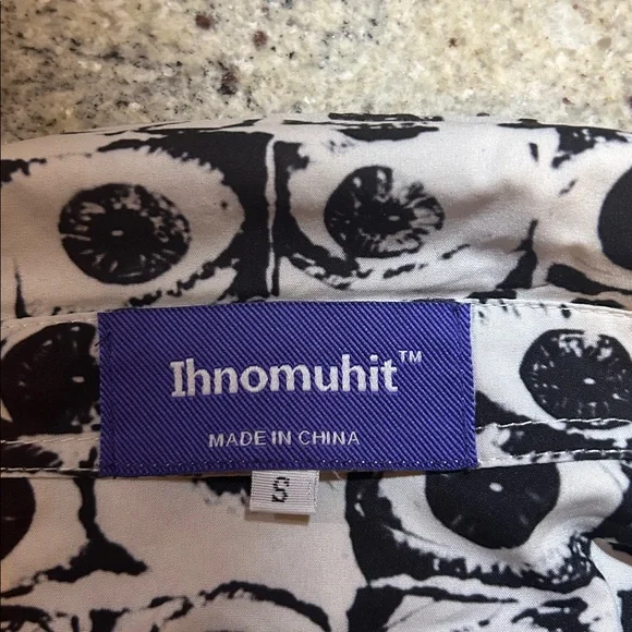 Black and White Patterned Men's Shirt - Picture 5 of 5